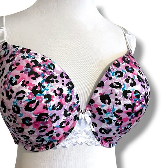 Torrid 44D Bra Perfect T-shirt Push Up Padded Underwire Floral Animal Print - Picture 3 of 8